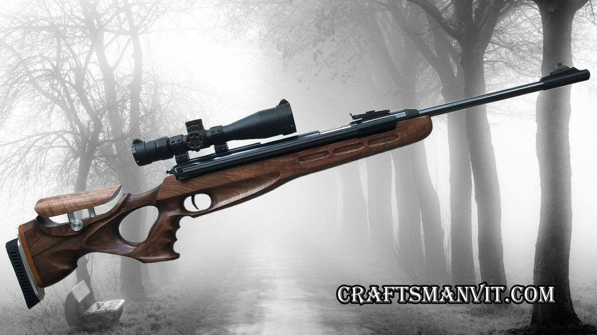 Diana 48 & 52 custom stock FT design walnut air rifle showcasing premium craftsmanship and design.
