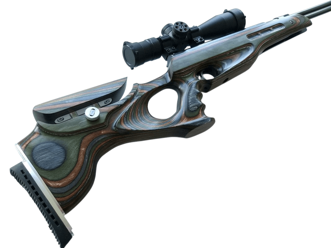 Weihrauch HW77 HW97 custom stock featuring a stunning Forest Camo design for precision shooting.