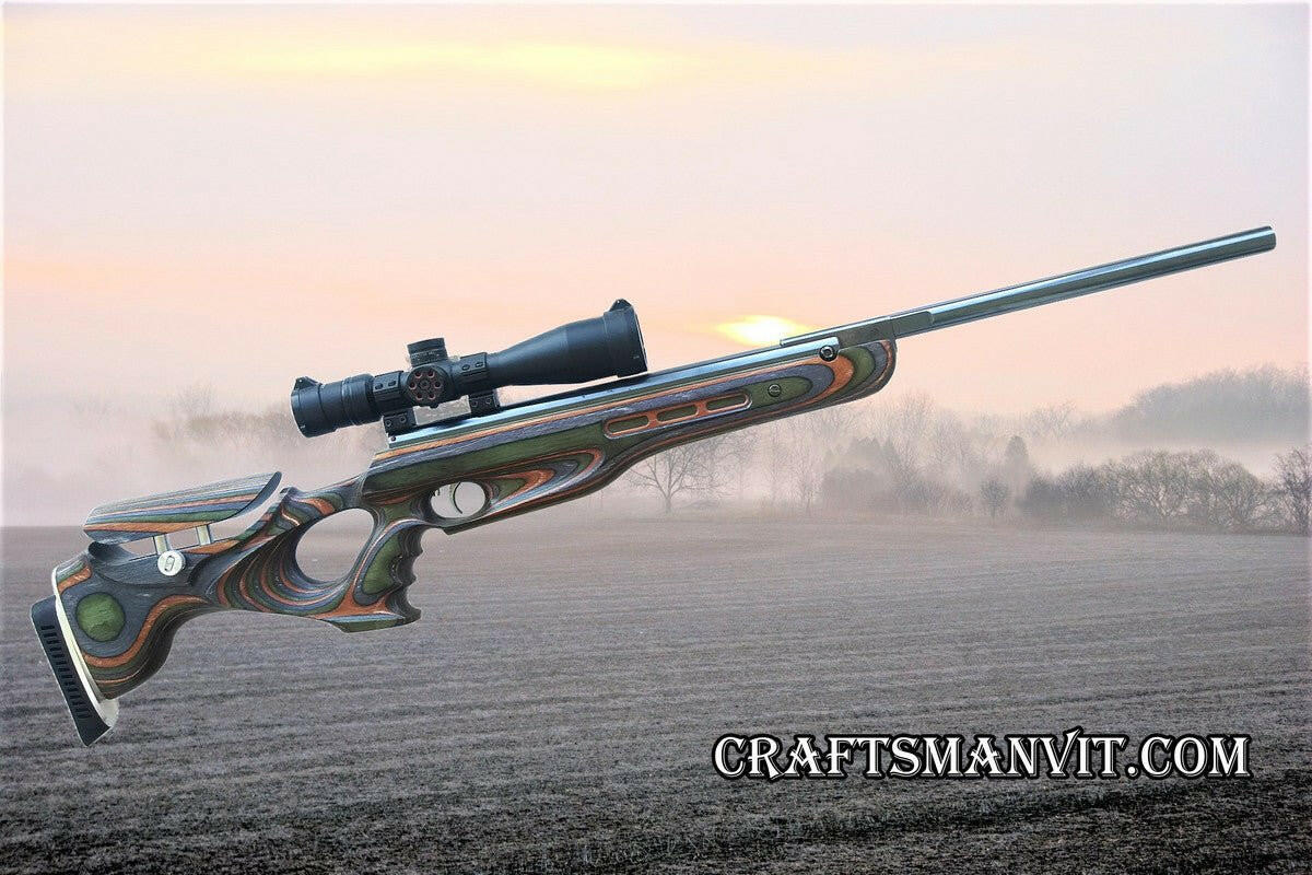 Weihrauch HW95 & HW98 custom stock in Forest Camo design showcasing elite performance for precision range shooting.