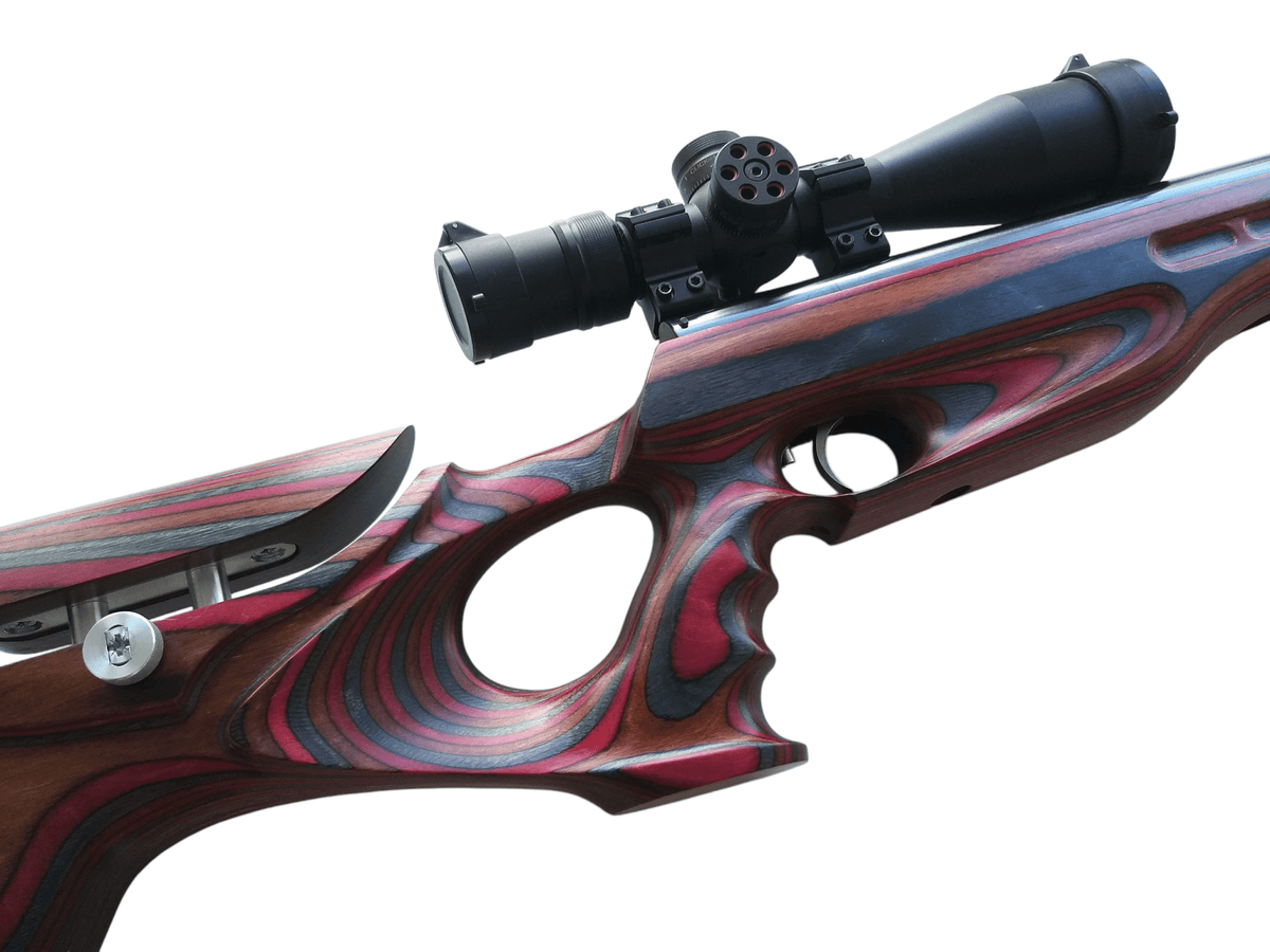 Custom stock for Weihrauch HW77,97-77K,97K FT design "coral snake" laminate + cheek riser and pad