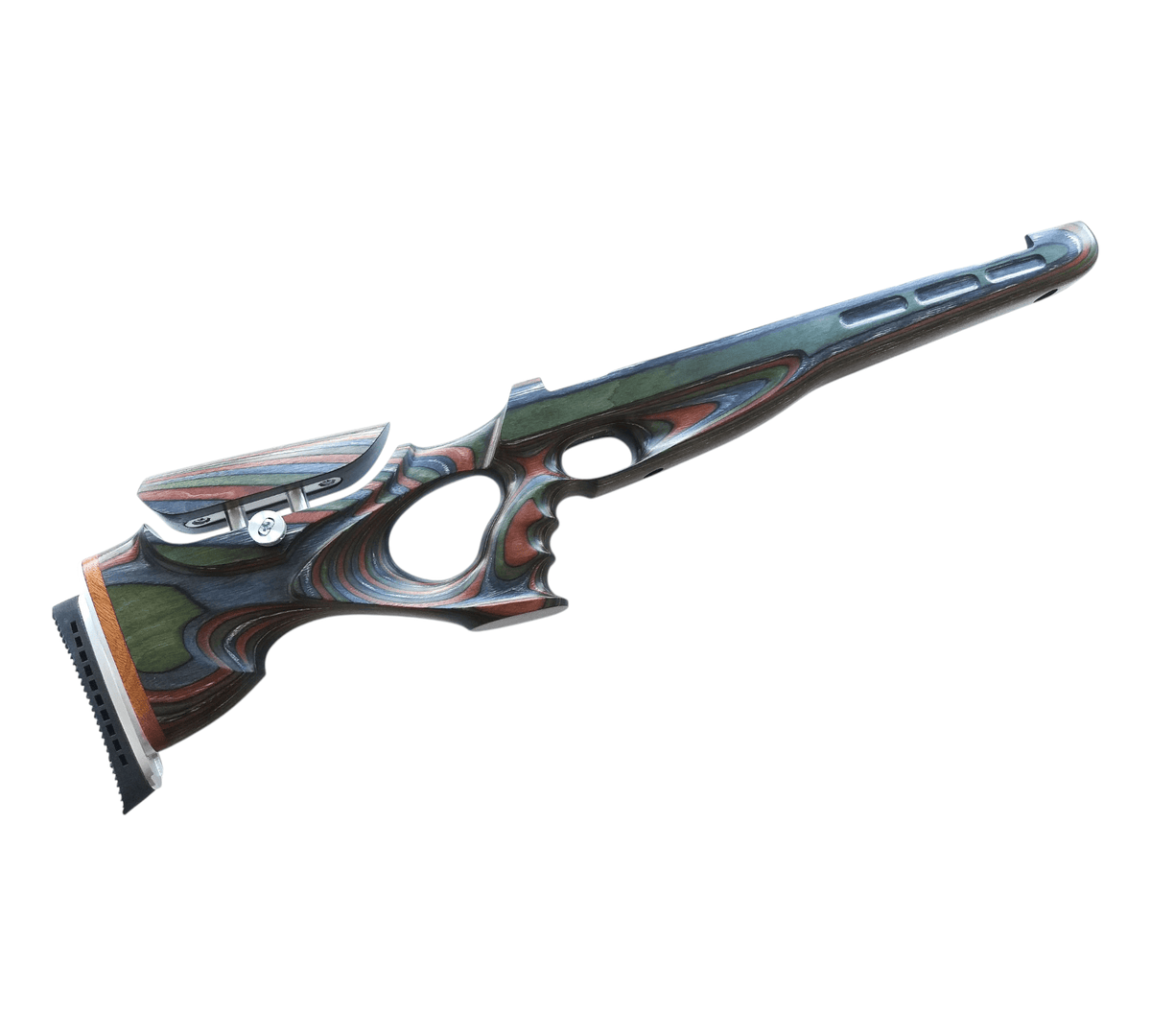 Custom stock for Diana 48/52 FT design forest camo laminate + cheek riser and pad