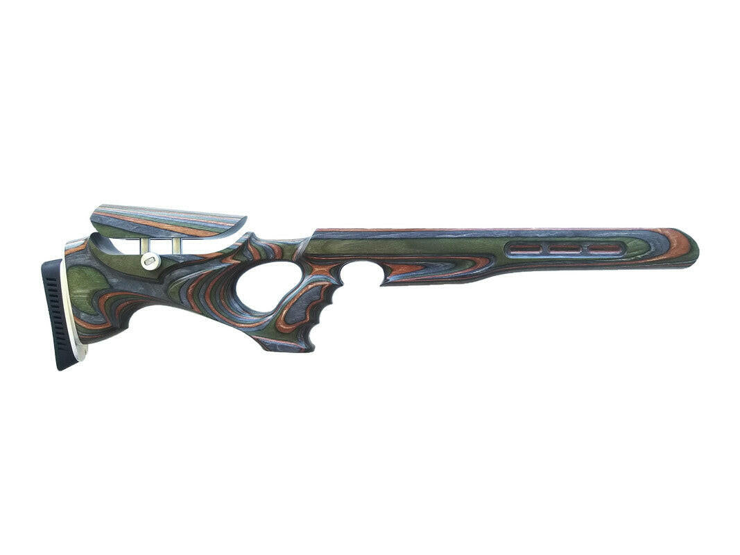 Custom stock for Air Arms S400/500 series "forest camo" laminate + cheek riser and pad