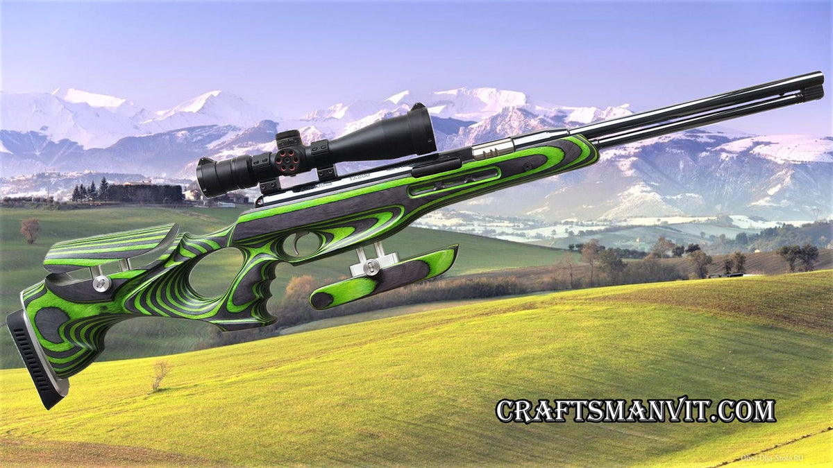 Custom stock for Air Arms TX(HC)200 "mamba green" FT edition laminate + cheek riser + pad