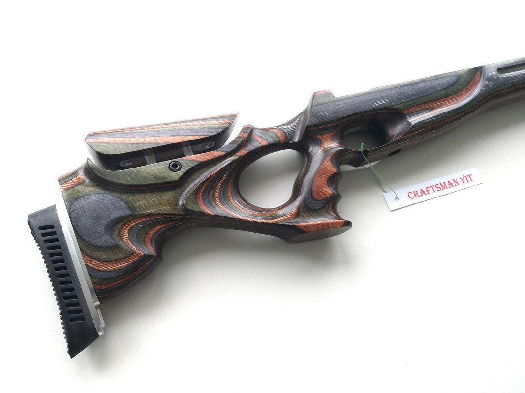 Custom stock for Diana 48/52 "forest camo" laminate + cheek riser and pad