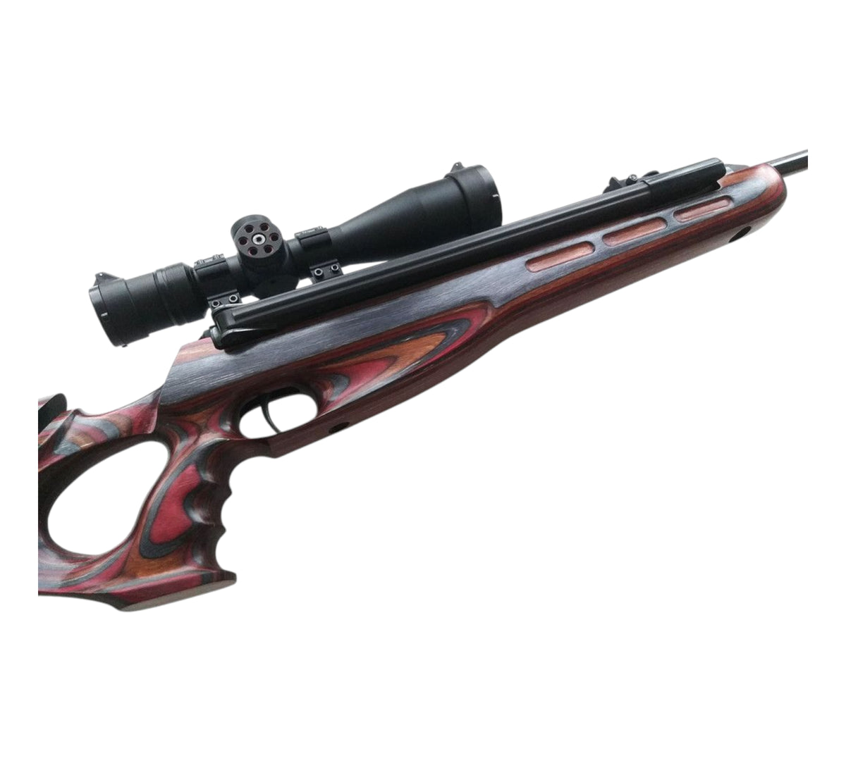 Custom stock for Diana 48/52 FT design "coral snake" laminate + cheek riser and pad