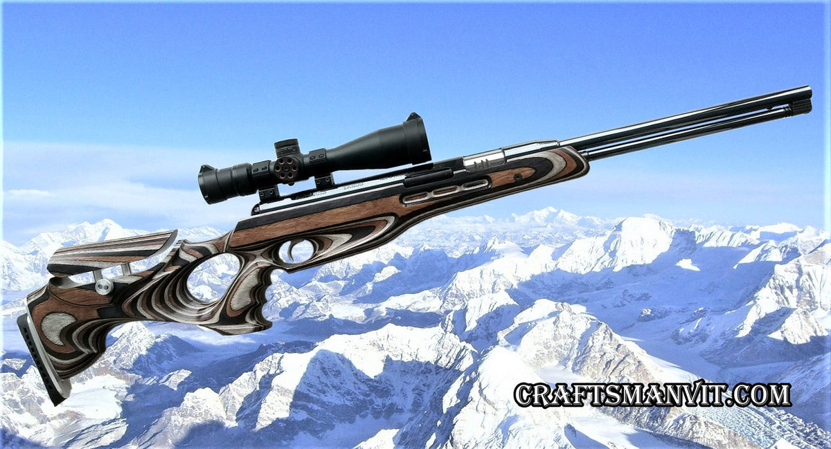 Custom stock for Air Arms TX(HC)200 FT design "mountain camo" laminate + cheek riser and pad