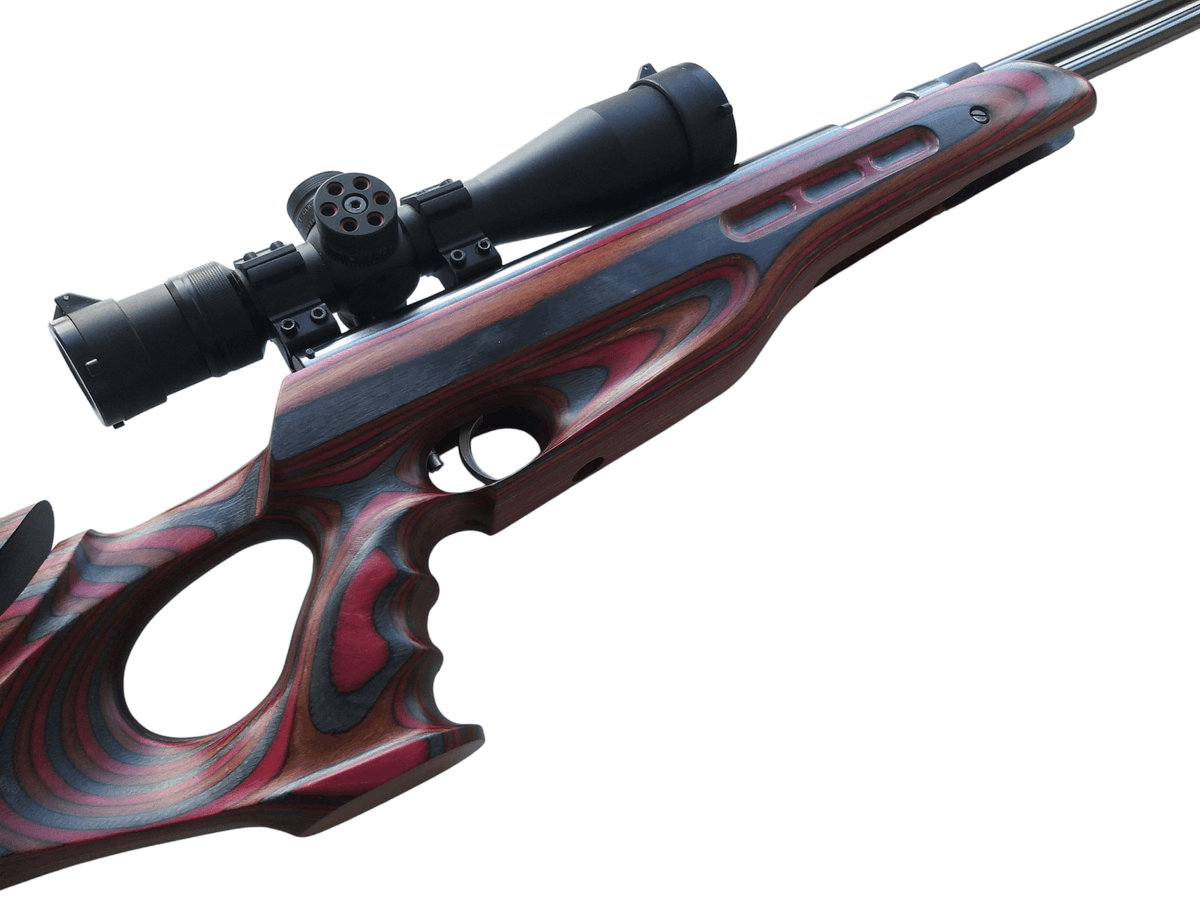 Custom stock for Weihrauch HW77,97-77K,97K FT design "coral snake" laminate + cheek riser and pad