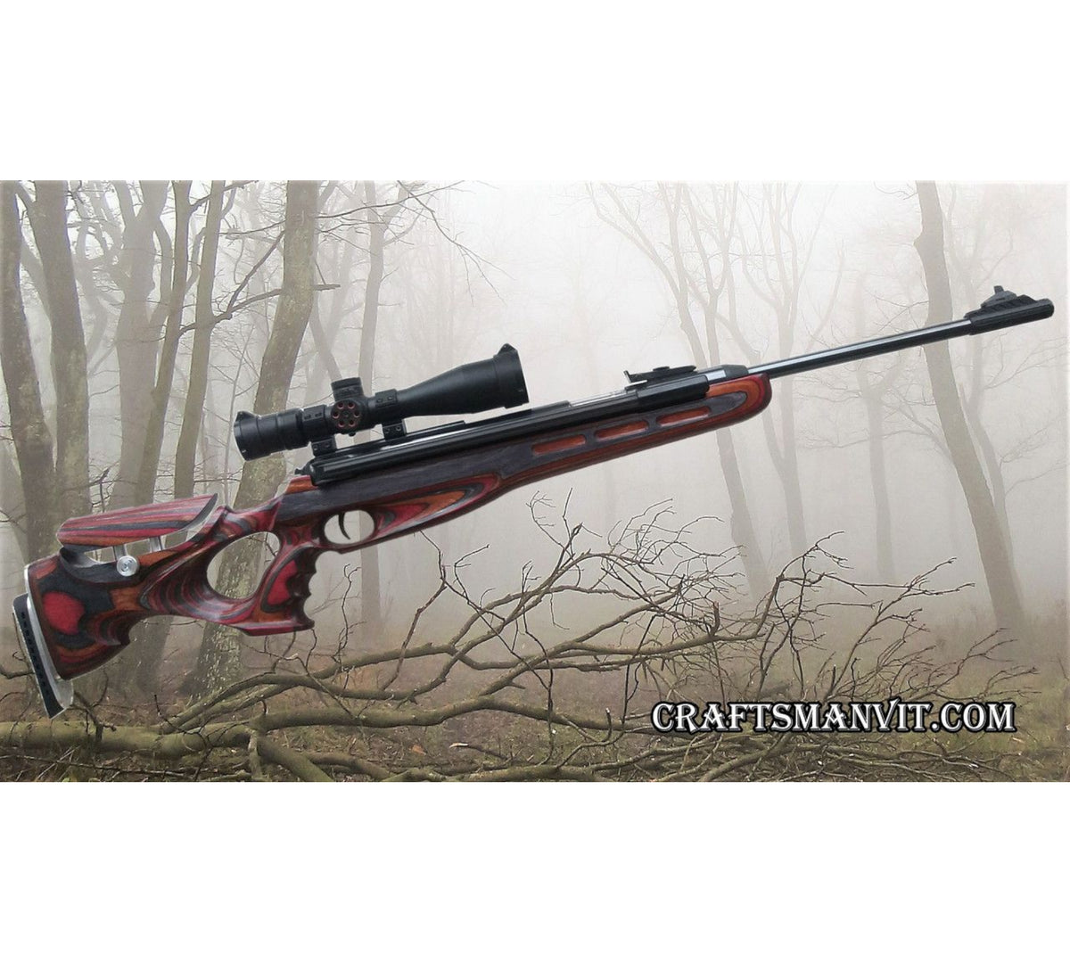 Custom stock for Diana 48/52 FT design "coral snake" laminate + cheek riser and pad