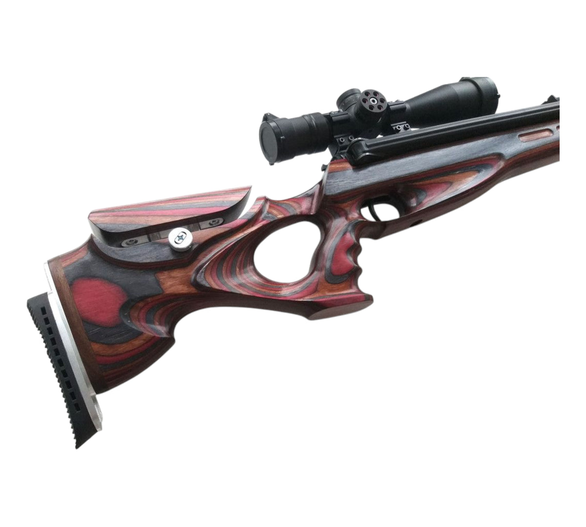 Custom stock for Diana 48/52 FT design "coral snake" laminate + cheek riser and pad