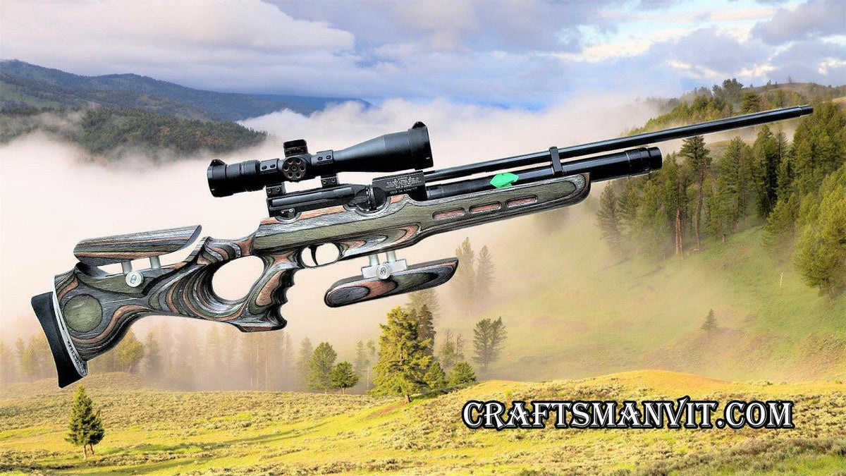 Custom stock for Weihrauch HW100 "forest camo" FT edition laminate + cheek riser + hamster and pad