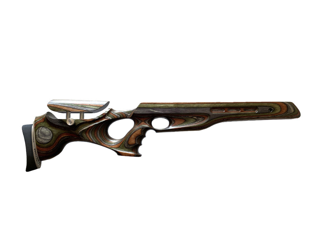 Custom stock for Weihrauch HW77,97-77K,97K FT design "forest camo" laminate + cheek riser and pad